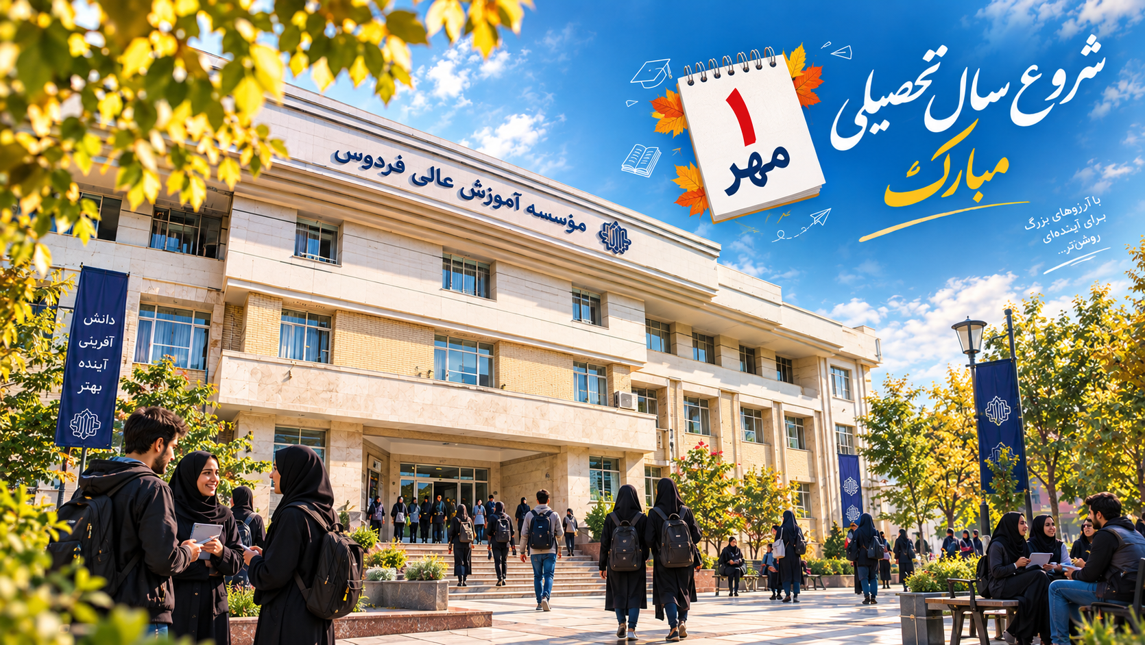 تبریک ریاست محترم مؤسسه آموزش عالی فردوس به مناسبت آغاز سال تحصیلی مهر 1405 